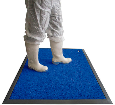 Blue disinfecting rugs 